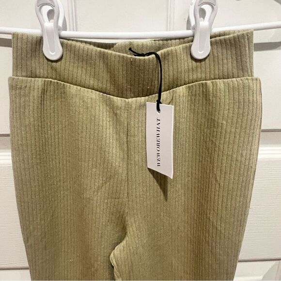 NWT WeWoreWhat Ribbed Flare Pant‎ in Oat size xxs women's - Picture 3 of 8